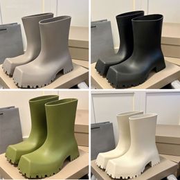 Vrouwen Designer Boot Croc Boots Rain Rubber Winter Rain Boots Platform Ankle Slip-on half roze zwart groen focalistische buitengrootte 35-40