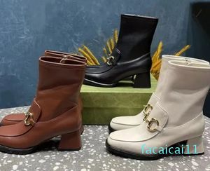 Bottines de styliste en cuir véritable pour femmes, bottines Chelsea Martin à talon bloc, styles de luxe robustes pour femmes