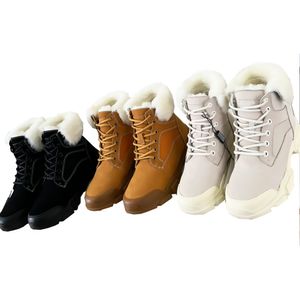 Women Designer Boots Martin Desert Boot Flamingos Sheep Wool First Layer Of Frosted Leather Non-Slip Winter Shoes Waterproof Cloth