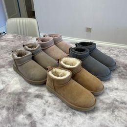 Bottes de créateurs pour femmes, chaussures de neige, triple chaussure d'hiver, noir, bleu marine, rose, nœud, cheville, bottines Bailey, kaki, avec boîte