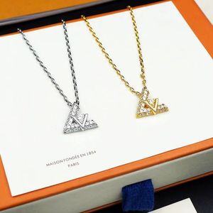 Dames designer merk hanger klassieke gouden mode charme diamanten ketting hoge kwaliteit titanium stalen sieraden