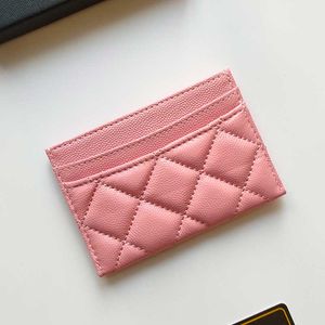 Femmes Designer titulaire de la carte top qualité caviar en cuir matelassé mini portefeuille matériel d'or id cas clé pochette luxe Cc petits portefeuilles avec boîte