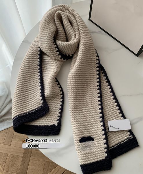 Femmes designer cachemire écharpes châle chaude épais écharpe en laine blanche noire automne et hiver