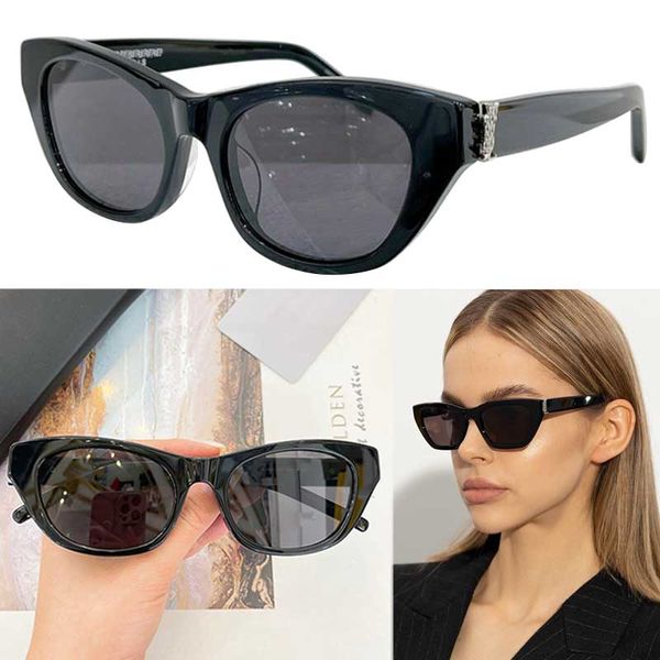Gafas de sol de ojo de gato de diseñador para mujer SL M80 Gafas de sol de acetato de lujo y de moda Lentes de montura pequeña UV400 Montura de gafas de señora Compatible con lentes ópticas M127