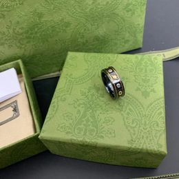 Vrouwen Designer Keramische Ring met duidelijke letters verlovingssieraden gouden en zilveren Bruiloft Paar geschenken ringen