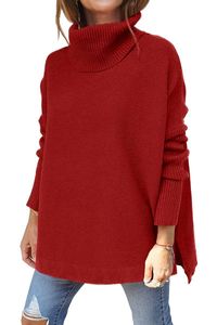 Vrouwen Designer Designer Batwing Sleeve High Neck Gebreide Cardigan Longline Sweater met taille Tie AST86861
