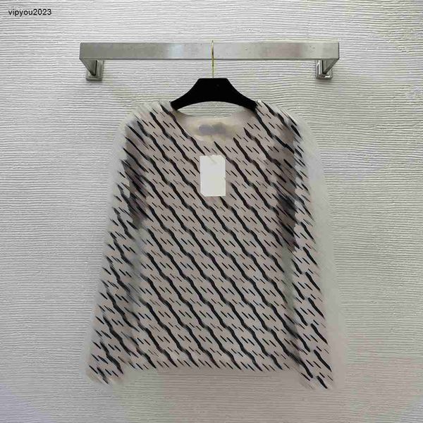 Ropa de diseñador para mujer, tops de otoño, moda, cuello redondo elástico alto, camisa de manga larga, prenda superior delgada, 05 de enero