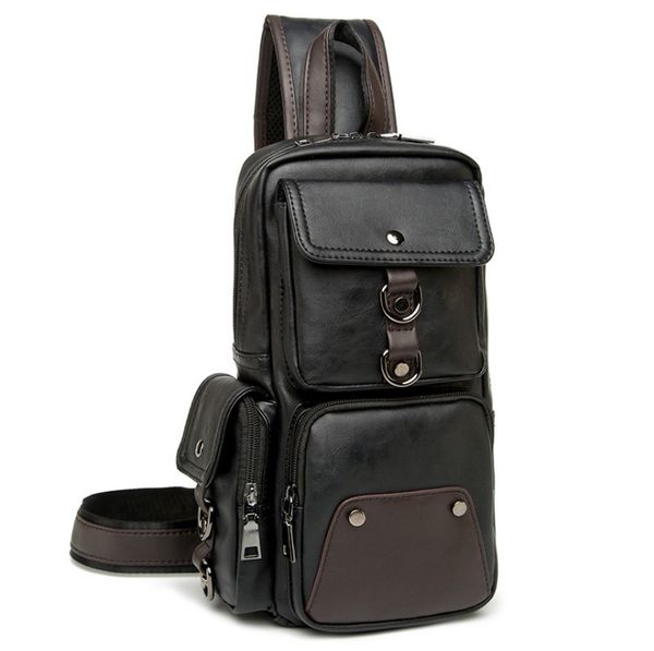 Sacs à bandoulière de designer pour femmes Crazy Horse Chest Bag's Leather Bages Retro Men's Zip Pocket Short Day Packs luxurys Travel Bag