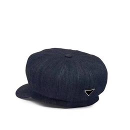 Vrouwen ontwerper denim berets modehoeden voor mannen klassieke jeans caps krantenjongen hoed winterbanies gemonteerd nylon honkbal pet baret fed242y