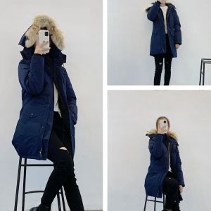 Femmes Designer Down Manteau Épais Réel De Fourrure De Loup À Capuchon Femmes Slim Veste D'hiver Parka Dames Longues Parkas Designer Sweats À Capuche Vestes Manteaux Chauds