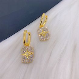 Vrouwen Designer oorbellen oorstuds Merk mode luxe casual sieraden klassieke gouden diamant mysterieuze groene slang oorbel