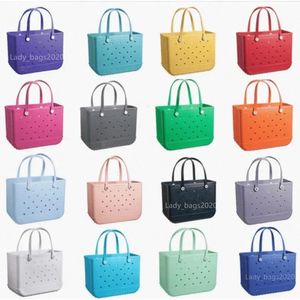 Diseñador de mujer Eva Bogg Bag Bolsos de playa Bolso de lujo Summer Hole Tote Cesta de compras grande de plástico Lady Storage Lavable Beach Silicone Bog Purse Eco Jelly Candy