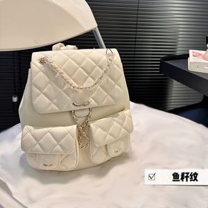 Vrouwen Designer Flap Backpack Bag Caviar Lambskskin Leather Gold Hardware Multi Pochettes Metal Matelasse Chain Luxury Wallet Schouder Handtas Outfit Make -uptassen