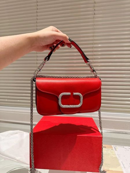 Bolsos Hobo de diseñador para mujer, bolso de lujo, bolso de hombro con cadena Lssey, bolsos de mano de cuero genuino con tapa en forma de T con diamantes de agua