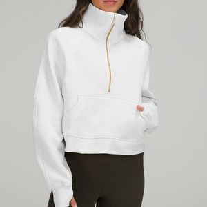Vrouwen Designer Hoodie Yoga Stand kraag hoodie fitness running Casual Mode geen cap pullover sweater sweatshirt Streetwear Losse Winter truien