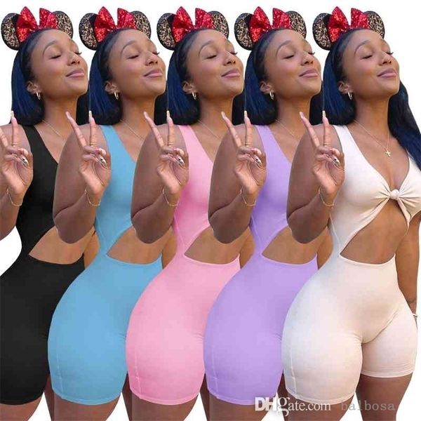 Femmes Designer 2023 nouvelles combinaisons Sexy barboteuses mode évider couleur unie pyjama Onesies mignon chaud fille Style body