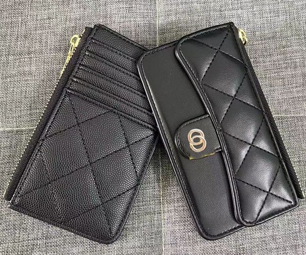 Mirror Quality 10a Diseñador Billeteras negras de cuero real Mujer de lujo Bolsos de bolsos de bolsos pliegue de pliegues con cremallera