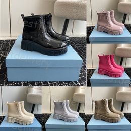 Botas de diseñador para mujer, botines con cremallera y plataforma colorida, botas Martin, zapatos de mujer, botas moteras Chelsea