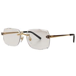Dames Designer Brillen Vierkante Zonnebril Leesbril CT0028O Metalen Constructie Panthos Volledige Rand Met Glanzend Gouden Frame En Gouden Tempel