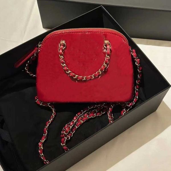 Femmes Designer sac à bandoulière sac à main de luxe sac à main chaîne en or élégant cuir noir rouge sacs Shell 23ss Lady Tote 16cm mini portefeuille Crossbody