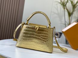 Sacs à bandoulière de créateur pour femmes Jindian Luxury Tote Crocodile-Embossed Bright Leather Party Bag Fashion Polyvalent de haute qualité Stockage quotidien Cosmétique Totes