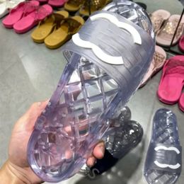 Mujeres zapatillas diseñadoras zapatillas transparentes sandalias pvc sandalias de gelatina zapatos casuales