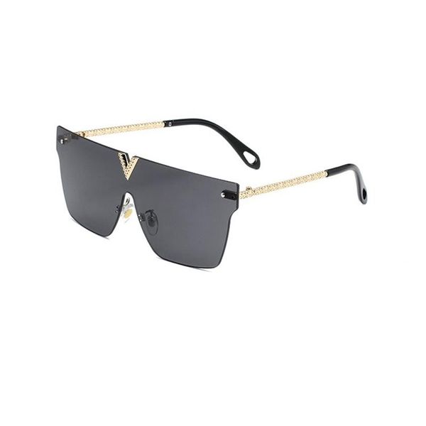 Diseñador de mujer Montura de gafas Futurista woow gafas Hombres Gafas de sol de metal Diseño Sin marco Cuadrado Borde dorado Espejo reflectante Rosa amarillo Protección para los ojos