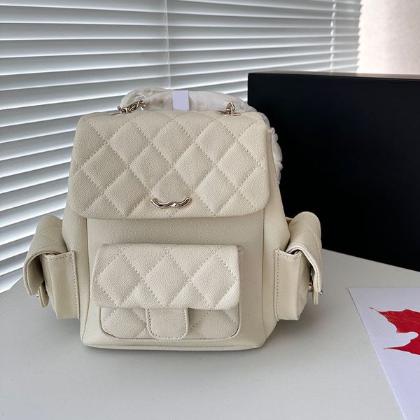 Femenina de la mochila cuadrada de diseñador Multi Pochettes Caviar Caviar Diamante Diamante Matelasse Caja de hombro ajustable Gurna Bloque de 4 colores de 4 colores