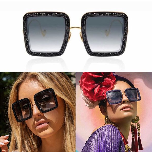 Gafas de sol de diseñador para mujer marca de lujo KARLSSON patas de espejo de metal estrella llena de diamantes gafas de sol cuadradas elementos de moda anteojos decorativos caja original