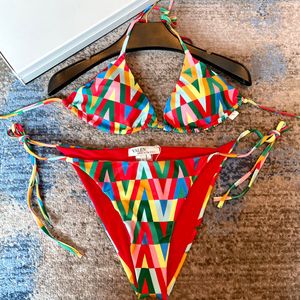 Mujer diseñadora trajes de baño coloreed verano sexy bikinis letras de moda impresa trajes de baño de alta calidad trajes de baño s-xl bien