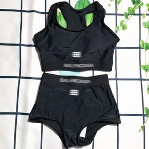 Vrouwen Designer Badmode Set Tankini Sexy Badpak Lady Fashion 2023 Badpak Bikini Beach Wear Print Woord Tank Gym Bodybuilding