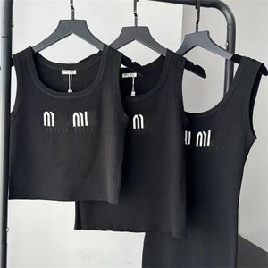 Dames designer tanktopjurk Nieuwe mode jacquard letter temperament slanke gebreide tanktop serie casual sexy stijl