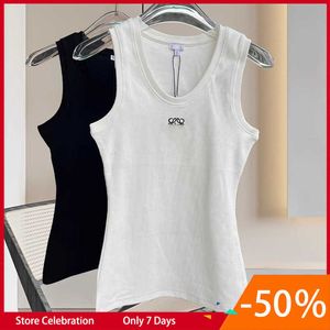 Vrouwen Designer Tank Top Lowe Kleding Knits Top Designer Borduurwerk Gebreide vest Mouwloze ademende gebreide dames sporttoppen Katoen