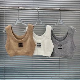 Diseñador de mujeres Camisetas sin mangas Suéter Slim Fit Carta Cuello redondo Jersey Chaleco de punto Tops sin mangas