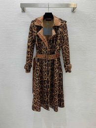 dames designer Trenchcoats slangenleer luipaardprint revers lange mouwen helder gezicht trenchcoat halflange jas bontjas logo merk desig kleding