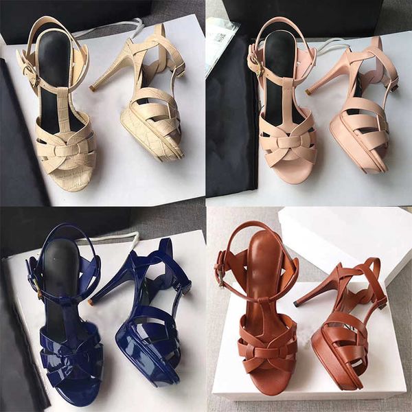 TBT Designer Sandales Petit Parfum Or Pur Luxe Designer Sandales Plate-Forme T-strap Talons Hauts Sandale Lady Chaussures Chaussures De Soirée 10cm Avec Boîte US4-11 NO23