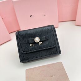 Frauen Designer Brieftaschen Bogenknot Perlen Brieftasche Makkaron Farbe Pink Sweet Girl Geldbeutel