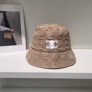 Vrouwenontwerpers emmer hoeden luxe vaste plaid letters visser hoeden zomer buiten reizende sport sunhats casual mode honkbal petten