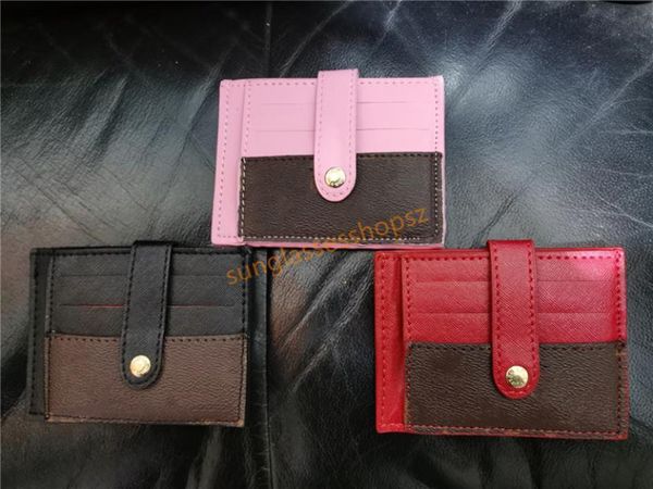 Diseñadores de mujeres Monedero Clips de dinero Bolsos de marca Monederos Titular de la tarjeta de crédito Carteras de lujo Monedero Alfabeto Patrón Rosa Rojo Negro6449368