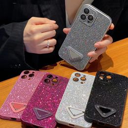 Vrouwen Diamond Telefoon Gevallen voor IPhone 14 14pro 13 13pro 12 12pro 11 Pro Max Roze Cover IPhone13 11pro Designer Mobiele Telefoon Case Luxe Accessoires Heren