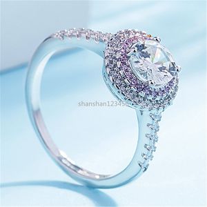 Vrouwen diamanten ringband vinger rond Cyrstal verloving trouwringen mode sieraden wil en zandcadeau