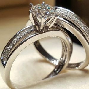 Vrouwen diamantring kubieke zirkonia kroonring verloving trouwring set wrap bruid combinatie ringen mode sieraden wil en zandig cadeau