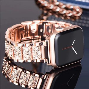 Vrouwen Diamanten Band Voor Apple Horloge Band 38mm 40mm 42mm 44mm Roestvrij Stalen Armband Voor iWatch Ultra 49mm 41 45mm 8/7/6/5 4 3