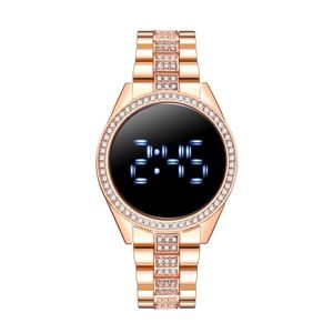 Dames diamanten touch LED-horloges mode waterdicht Trend vrouw paar horloge Uniek display Het meest bijzondere geschenk jam tangan peremp309M