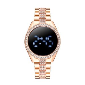 Femmes diamant tactile LED montres mode étanche tendance femme couple montre affichage Unique le cadeau le plus spécial confiture tangan peremp258P