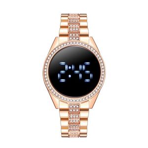 Dames diamanten touch LED-horloges mode waterdicht Trend vrouw paar horloge Uniek display Het meest bijzondere geschenk jam tangan peremp1797