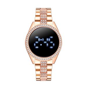 Femmes diamant tactile LED montres mode étanche Tendance femme couple montre Affichage unique Le cadeau le plus spécial confiture tangan peremp237b