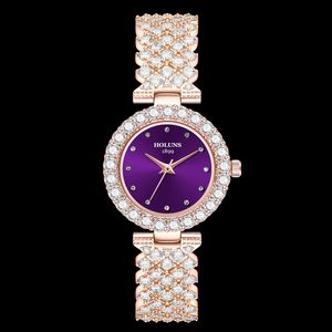 Dames diamanten horloges Hoogwaardig quartz waterdicht roestvrijstalen modehorloge
