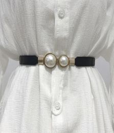 Femmes Double perle ceinture femme noir rouge blanc PU robe en cuir jupe taille élastique mince ceintures dames concepteur ceinture4980212