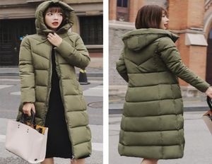 Femmes Down veste à capuche longue coton parkas rembourré femelle 9color couture hivernale épaississe chaude collier à col roulé à fermeture éclair bi8122396